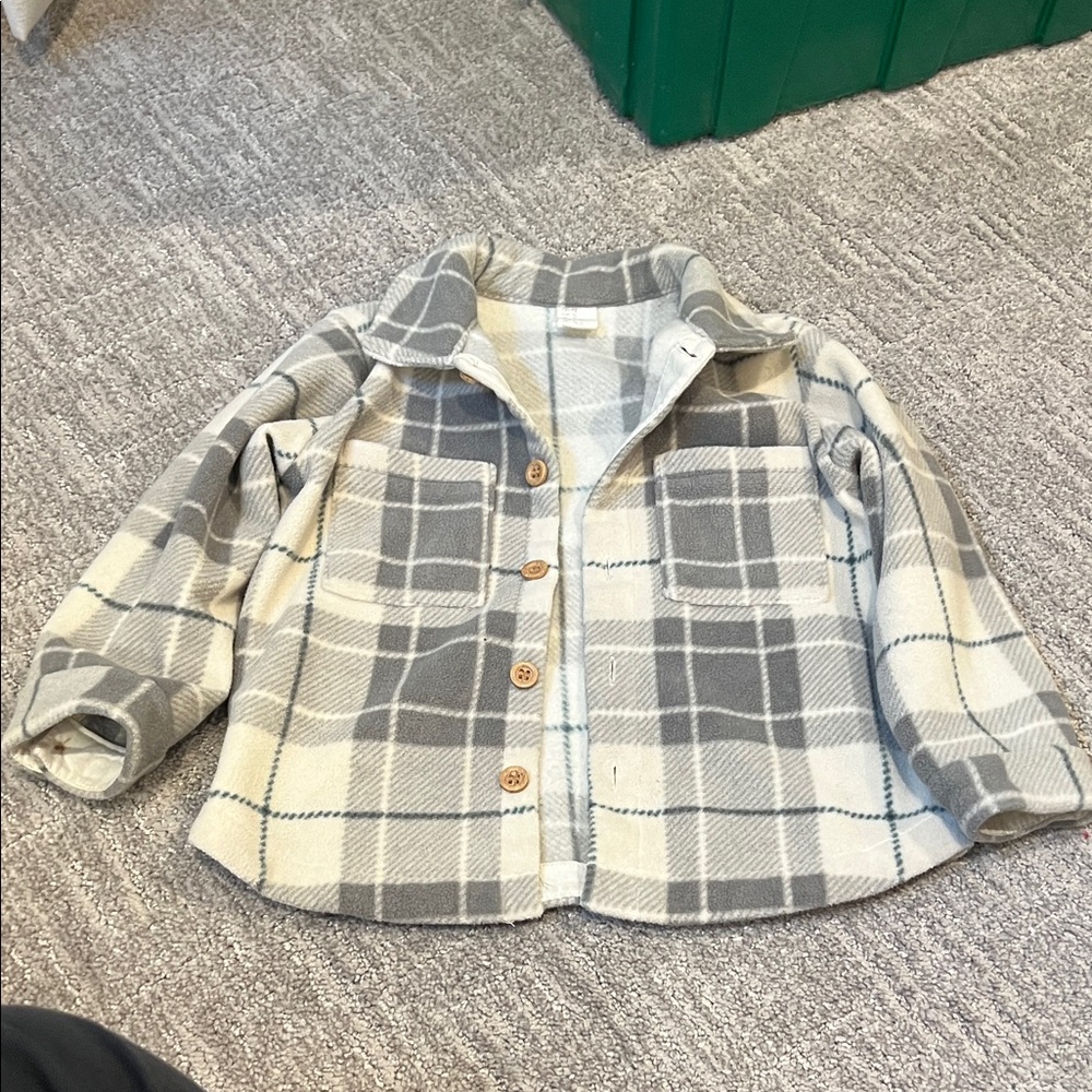 H&M Gray and Cream Checkered Jacket